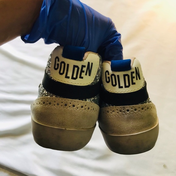 Golden goose mid star Silver Glitter High-Top Sneakers with Pink Star - Picture 16 of 16